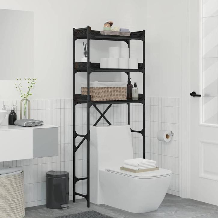 vidaXL Wasmachineplank Zwart 0ak 67 x 25 x 163 cm Bewerkt, Elektronische apparatuur, Wasmachines, Nieuw, Verzenden