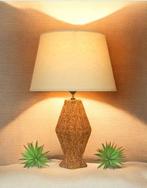 Lamp - Zeldzaam model - Natuurlijk & Chic - Rattan, Textiel