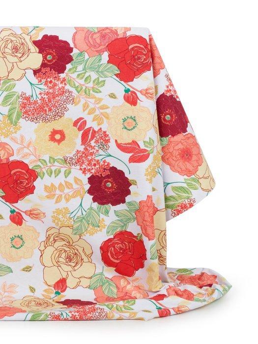 Explosie van bloemen - Exclusieve Panama-stof - Meubelstof -, Antiek en Kunst, Antiek | Tapijten, Tafelkleden en Textiel