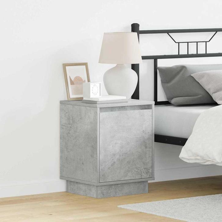 vidaXL Nachtkastje met 2 pcs Betongrijs 39 x 34.5 x 50 cm, Huis en Inrichting, Slaapkamer | Nachtkastjes, Nieuw, Verzenden