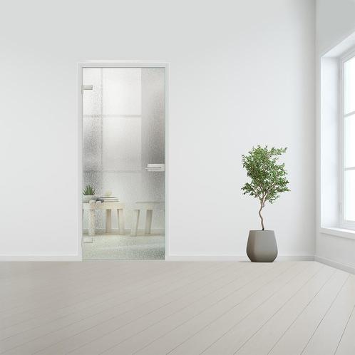Glazen binnendeur voor opdek kozijn RVS beslag-Linksdraaiend, Doe-het-zelf en Bouw, Glas en Ramen, Nieuw, Verzenden
