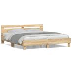 vidaXL Bedframe met hoofdbord sonoma eikenkleurig 160x200 cm, Huis en Inrichting, Slaapkamer | Bedden, Verzenden, Nieuw
