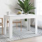 vidaXL Eettafel 120x60x76 cm bewerkt hout wit, Huis en Inrichting, Tafels | Eettafels, Verzenden, Nieuw