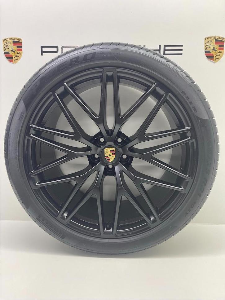 Porsche Macan GTS (2022) ORIGINELE 21 RS Spyder met banden, Auto-onderdelen, Banden en Velgen, 21 inch, Zomerbanden, 295 mm, Personenwagen