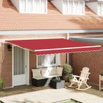 vidaXL Handmatige Uittrekbare Markies Rood 400x350 cm, Verzenden, Nieuw