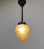 Plafondlamp - Glas, Messing - hanglamp van bronskleurig, Antiek en Kunst