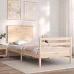 vidaXL Bedframe met hoofdbord massief hout, Huis en Inrichting, Slaapkamer | Bedden, Verzenden, Nieuw