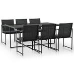 vidaXL 7-delige Tuinset met kussens poly rattan zwart, Tuin en Terras, Tuinsets en Loungesets, Verzenden, Nieuw, Tuinset
