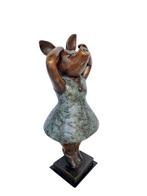 sculptuur, A cute Ballerina Pig - 65 cm - Brons