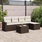 vidaXL Salon de jardin avec coussins 6 pcs marron résine, Jardin & Terrasse, Ensembles de jardin, Verzenden, Neuf, Salons de jardin