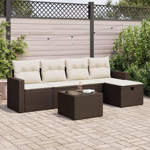 vidaXL Salon de jardin avec coussins 6 pcs marron résine, Jardin & Terrasse, Ensembles de jardin, Salons de jardin, Neuf, Envoi