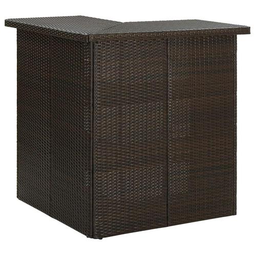 vidaXL Hoekbartafel 100x50x105 cm poly rattan bruin, Maison & Meubles, Tables | Tables à manger, Envoi