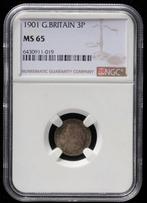 Verenigd Koninkrijk. Victoria. 3 Pence 1901 - NGC MS65, Postzegels en Munten