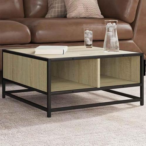 vidaXL Salontafel 60,5x60,5x30 cm bewerkt hout en metaal, Huis en Inrichting, Tafels | Salontafels, Nieuw, Verzenden