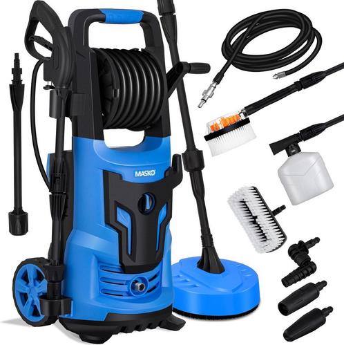 MASKO® Hogedrukreiniger - 2200W - 165 bar - 450 l/h - Blauw, Doe-het-zelf en Bouw, Gereedschap | Overige machines, Verzenden