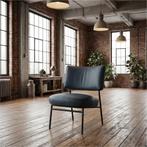 Leren fauteuil Rondo - Toledo Marine (blauw), Huis en Inrichting, Fauteuils, Nieuw, Ophalen of Verzenden, 50 tot 75 cm, Leer