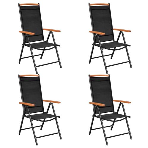 vidaXL Tuinstoelen inklapbaar 4 st aluminium en textileen, Jardin & Terrasse, Chaises de jardin, Envoi