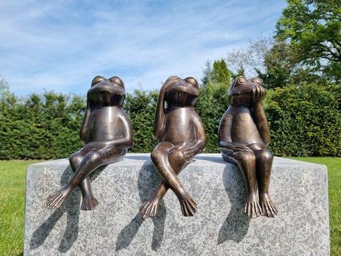 Beeldje - A set of 3 jolly frogs (3) - Brons, Antiek en Kunst, Curiosa en Brocante