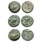 Grèce - Aeolis. Lot of 3 Æ coins from Kyme featuring an