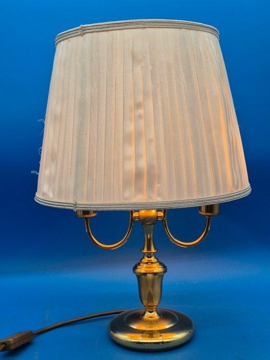Tischlampe – klassizistisches Design – Messing, Stoffschirm, Antiek en Kunst, Curiosa en Brocante
