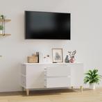 vidaXL Tv-meubel 102x44,5x50 cm bewerkt hout wit, Huis en Inrichting, Kasten |Televisiemeubels, Nieuw, Verzenden