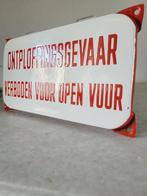 Emaille Verbodsbord Ontploffingsgevaar, 1950 - Reclamebord, Antiek en Kunst