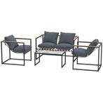 Tuinmeubelset - Weerbestendig - Balkonmeubelset - Grijs, Tuin en Terras, Tuinsets en Loungesets, Ophalen of Verzenden, Nieuw
