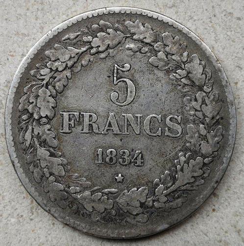 België. Leopold I. 5 Francs 1834 (Zonder Minimumprijs), Postzegels en Munten, Munten | Nederland