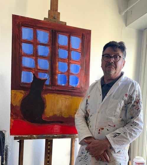 Michel Suret-Canale (XX-XXI) - Le Chat à la fenêtre XL, Antiek en Kunst, Kunst | Schilderijen | Modern