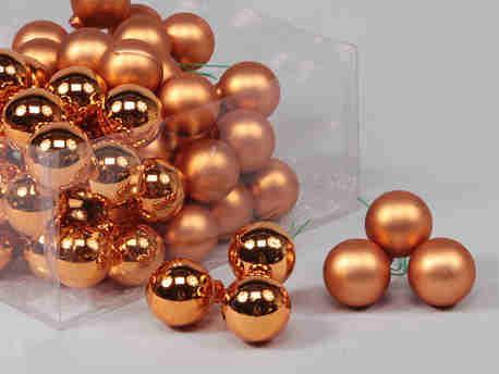 Kerstballen 3 cm. op draad copper combi glans /mat doos 72, Hobby en Vrije tijd, Knutselen, Nieuw