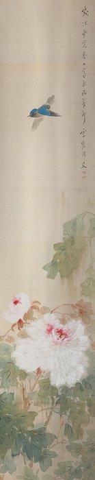 Zeer fijn schilderij Spring Garden In Rain, gesigneerd -