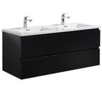 Badkamermeubel Set Angela 120cm Mat Zwart Badmeubel, Verzenden, Nieuw