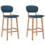 vidaXL Tabourets de bar lot de 2 bleu tissu, Verzenden