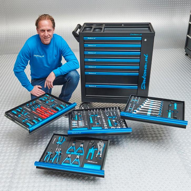 Datona Gereedschapswagen Black-Line met 7 laden +, Doe-het-zelf en Bouw, Gereedschapskisten, Ophalen of Verzenden