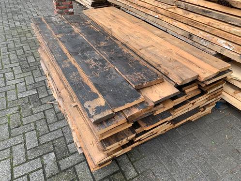 Barnwood planken 2 zijden uitstraling zwart en naturel hout, Doe-het-zelf en Bouw, Hout en Planken, Grenen, 250 tot 300 cm, 25 tot 50 mm