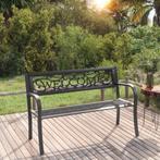 vidaXL Tuinbank 125 cm staal zwart, Tuin en Terras, Verzenden, Nieuw
