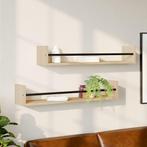 vidaXL Wandschappen met stangen 2 st 80x16x14 cm Sonoma, Huis en Inrichting, Verzenden, Nieuw