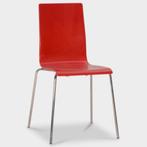 Galvano Technica kantinestoel, rood, 4-poot onderstel, Huis en Inrichting, Stoelen, Ophalen of Verzenden, Gebruikt
