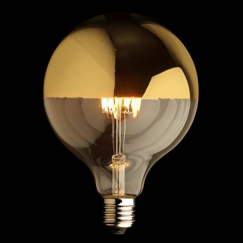 Filament LED Lamp Globe Mirror Gold Ø95mm E27 4W, Huis en Inrichting, Lampen | Losse lampen, Verzenden