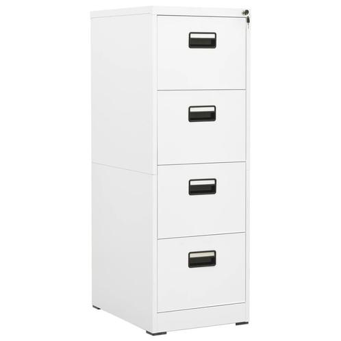 vidaXL Archiefkast 46x62x133 cm staal wit, Huis en Inrichting, Kasten | Overige, Nieuw, Verzenden