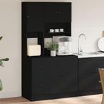 vidaXL Keukenkast 95x50x180 cm bewerkt hout zwart, Huis en Inrichting, Kasten | Overige, Verzenden, Nieuw