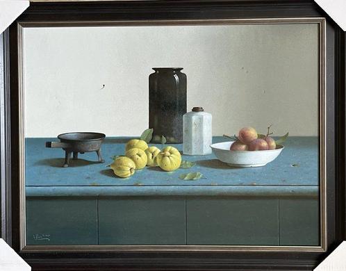 Leo Pors (1952) - Still life with Medieval Pan, Glass and, Antiek en Kunst, Kunst | Schilderijen | Klassiek