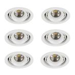 Spots inbouw Inbouwspot Bjorn 1 Rond wit set 6 stuks, Maison & Meubles, Lampes | Autre, Verzenden