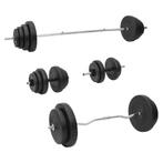 vidaXL Halterset met gewichten 120 kg, Sport en Fitness, Verzenden, Nieuw