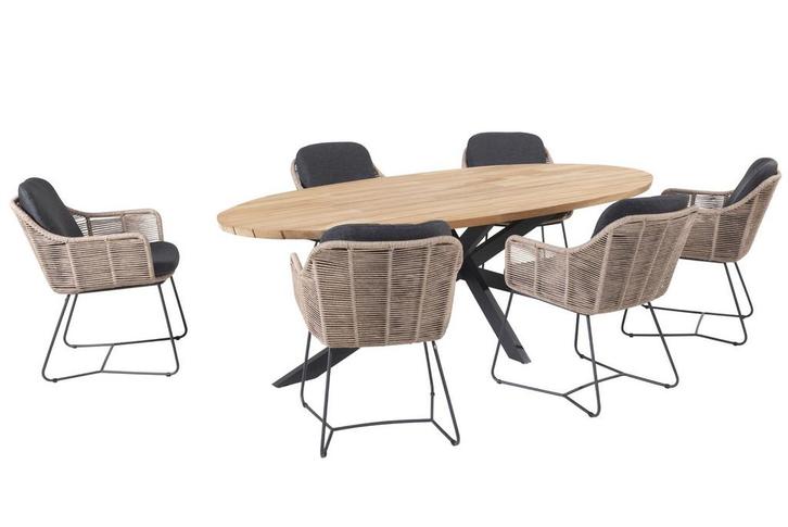 Taste by 4 Seasons Belmond tuinset naturel met Prado tafel, Tuin en Terras, Tuinsets en Loungesets