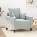 vidaXL Fauteuil Gris clair 60 cm Velours, Verzenden