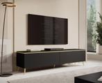 Meubella TV-Meubel Assunta mat zwart goud 180 cm, Huis en Inrichting, Kasten |Televisiemeubels, Overige materialen, Verzenden
