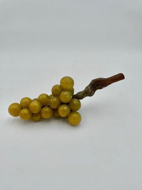 Decoratief ornament - Bosje albasten houtdruiven, legno -, Antiek en Kunst, Curiosa en Brocante