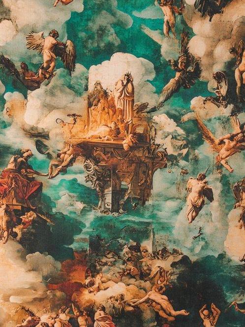 Michelangelo Buonarroti - Exclusieve stof in 100% katoen /, Antiek en Kunst, Antiek | Tapijten, Tafelkleden en Textiel