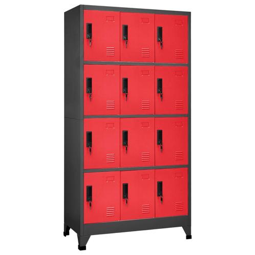 vidaXL Lockerkast 90x45x180 cm staal antracietkleurig en, Huis en Inrichting, Kasten | Overige, Nieuw, Verzenden